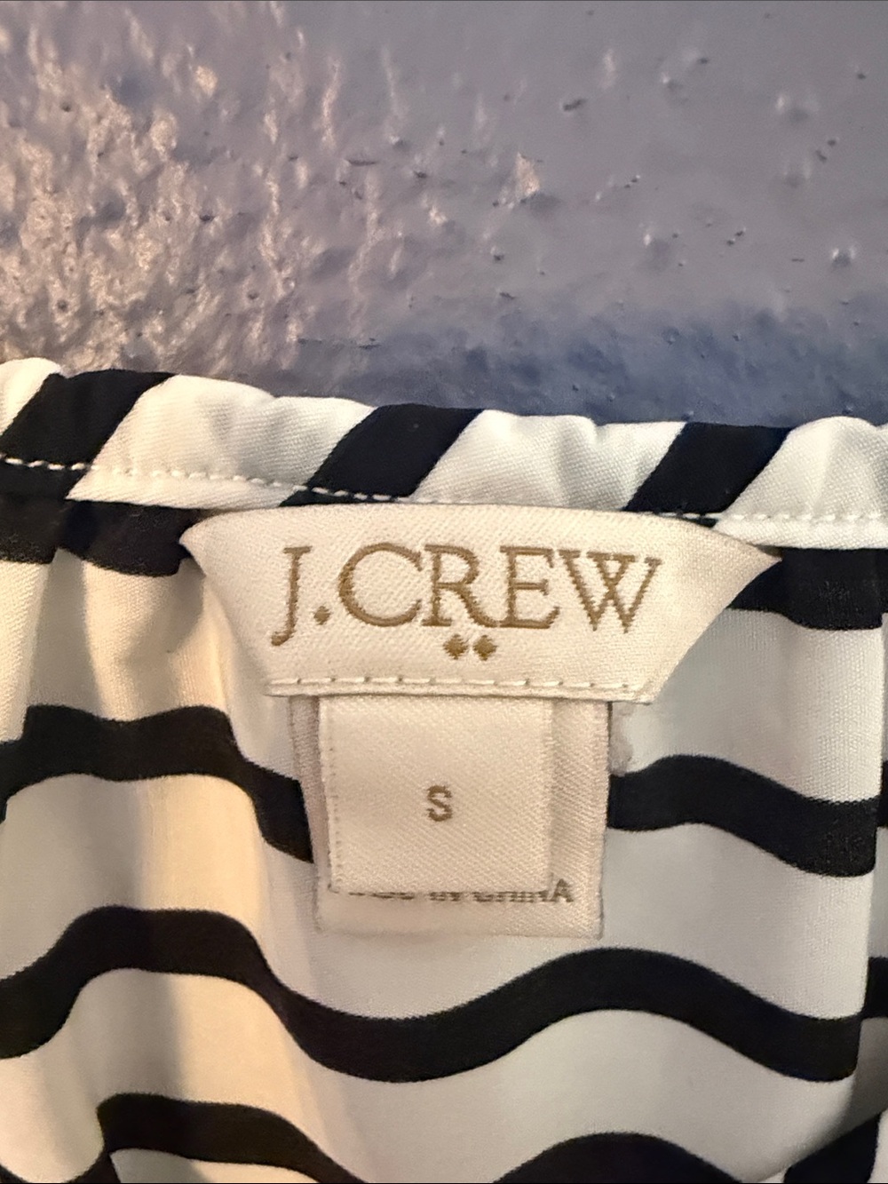 J. Crew Navy & White Striped Tie-Waist Romper - Picture 2 of 6